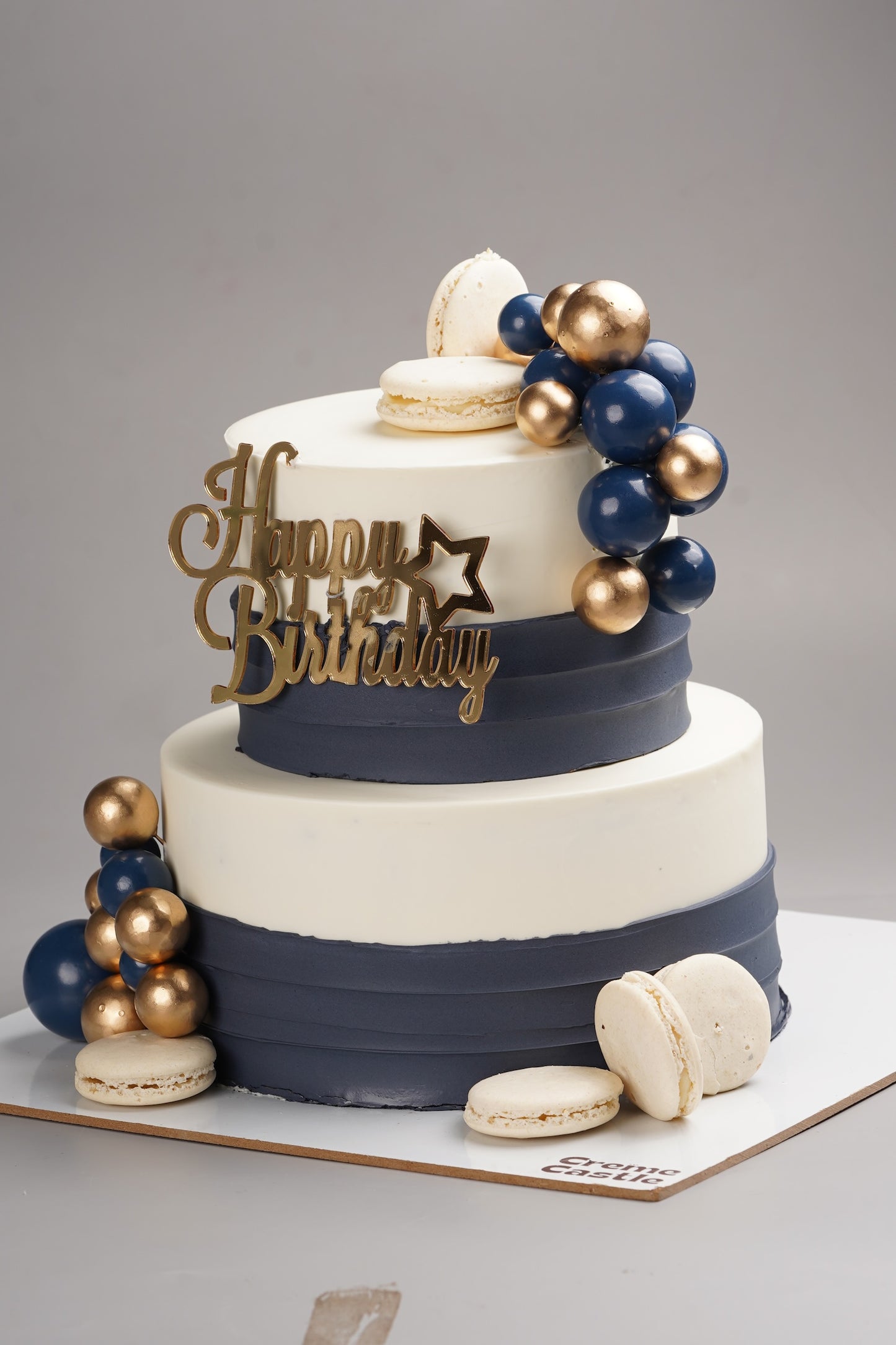 Navy and Gold Cake
