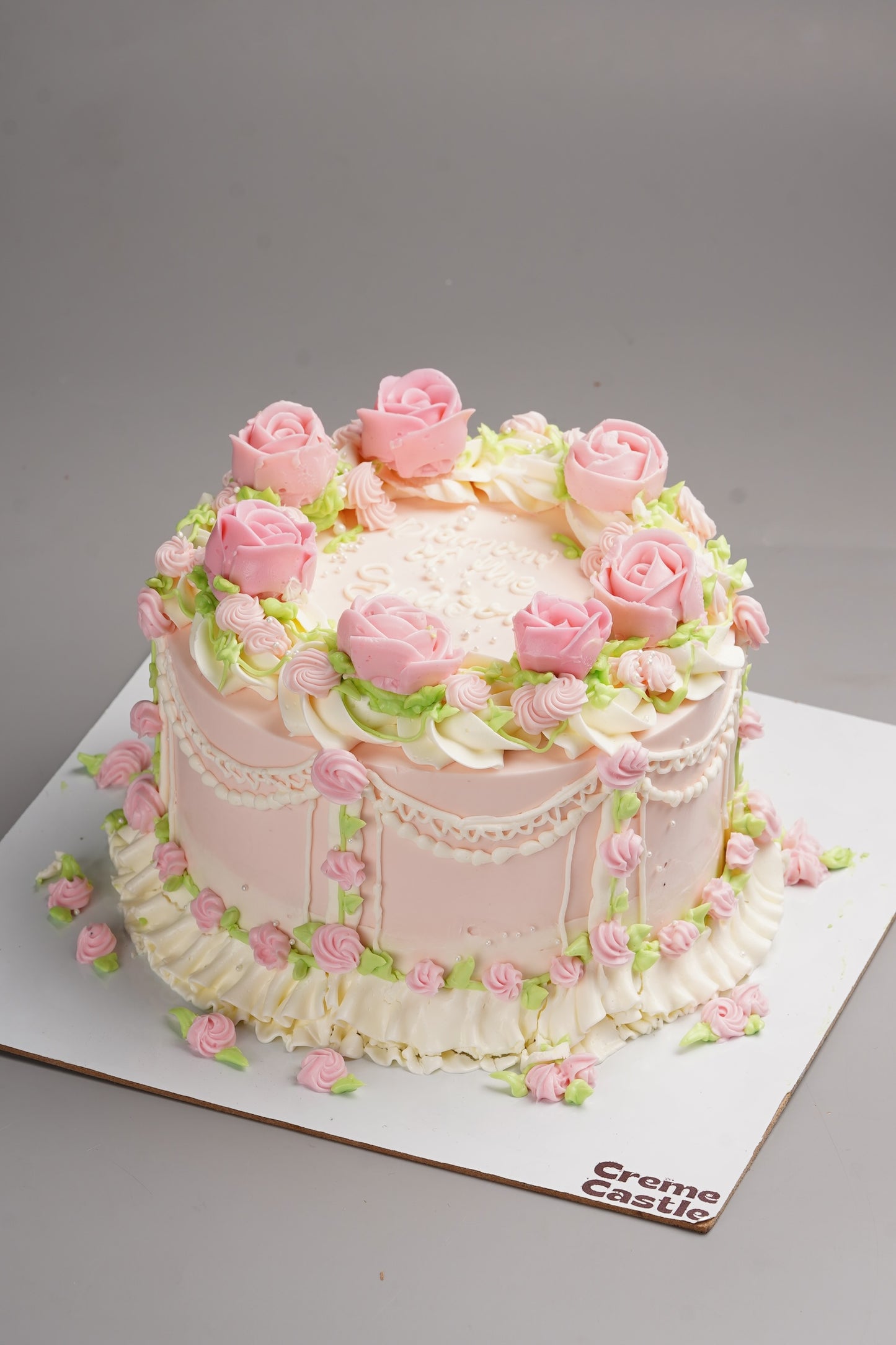 Pink Rose Vintage Lambeth Cake