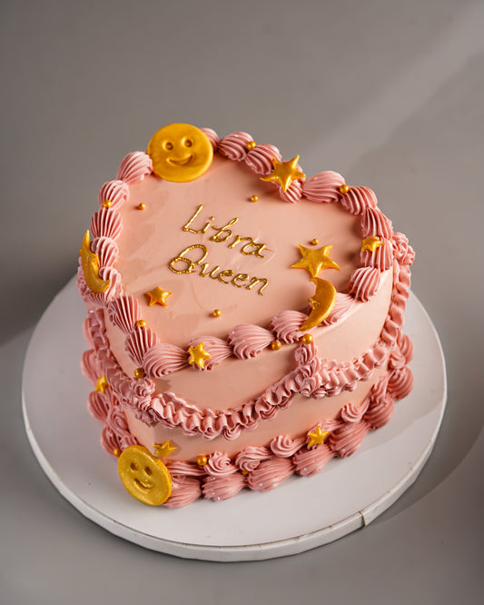 Libra Queen Vintage Heart Cake