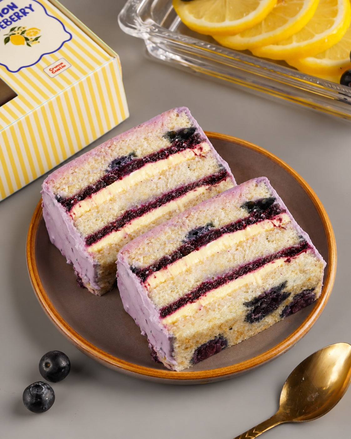 Lemon Blueberry Cake Slice [2 Pcs]