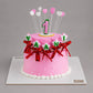 2 Tier Floral Heart Cake for 1st Birthday - Creme Castle