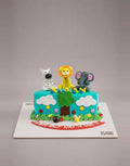 Half Jungle Design Cake