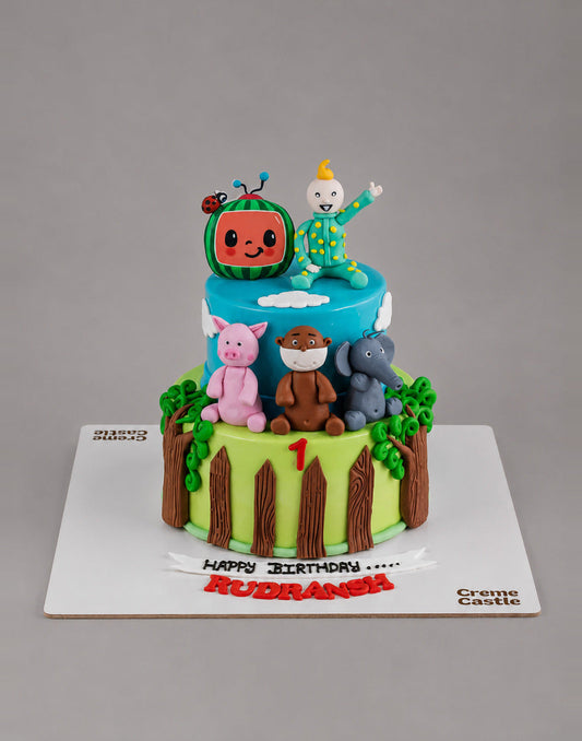 Cocomelon Jungle Cake - Creme Castle