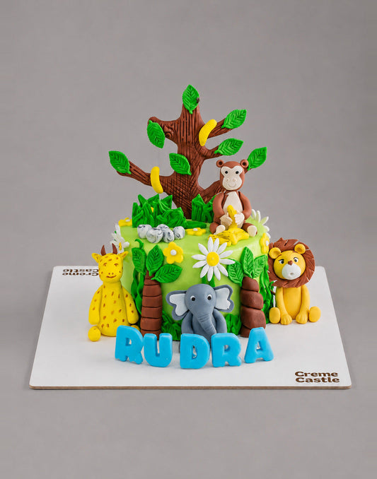 Jungle theme cake with Tree by Creme Castle