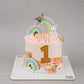1st Birthday Rainbow Theme Cake - Creme Castle