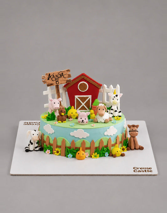 Animal Theme Birthday Cake for Kids