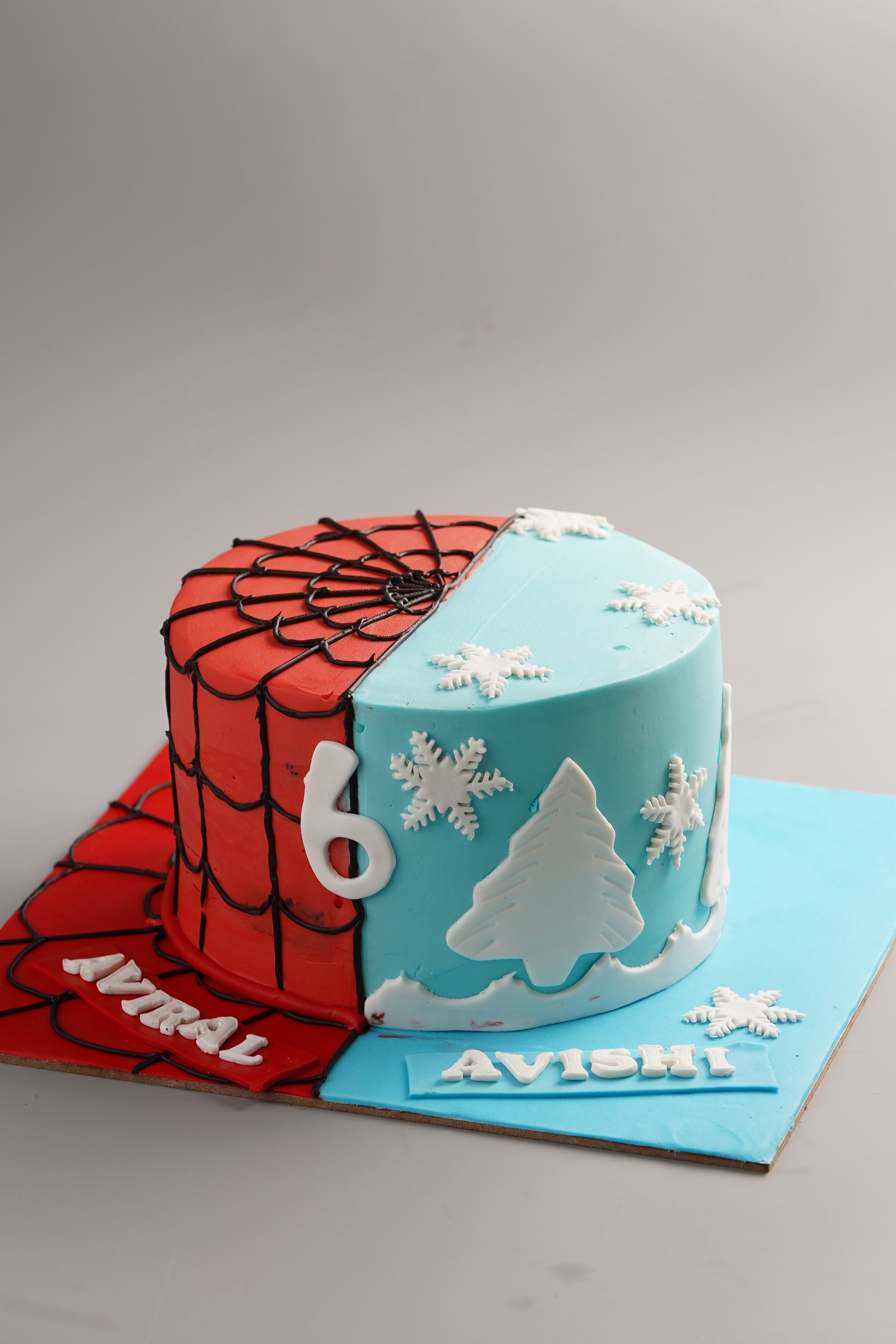 Twins Frozen Superman Cake. Noida & Gurgaon
