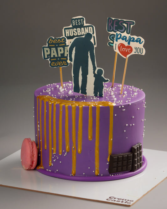 Dad Son Drip Design Cake for Father's Day
