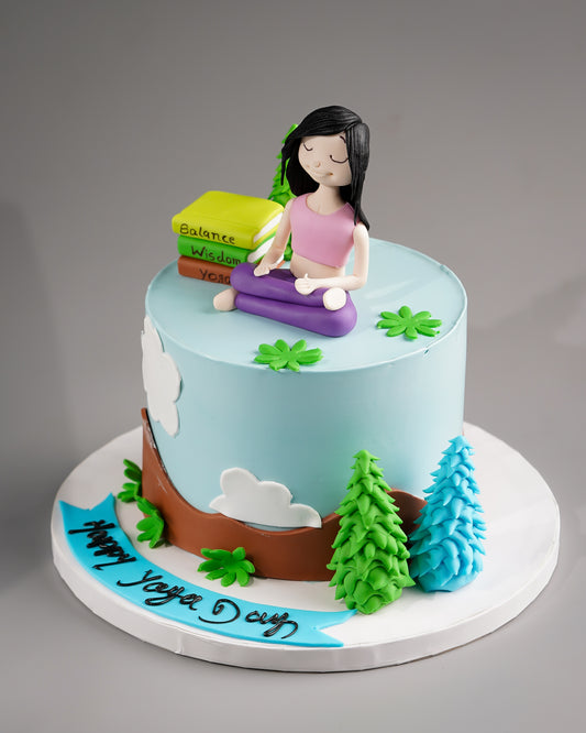 Yoga Day Serenity Cake - Creme Castle