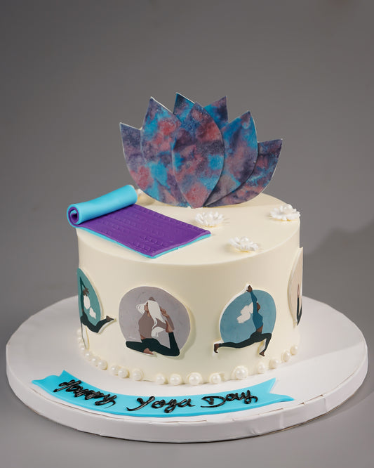 Lotus Yoga Day Cake - Creme Castle