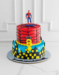 Spiderman and city lights