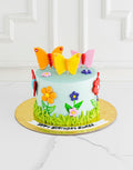 Flowers and Butterflies Cake