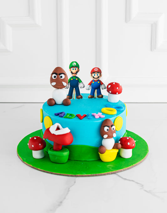 Mario Bros Theme Cake. Birthday Cake Ideas for Son. Noida & Gurgaon