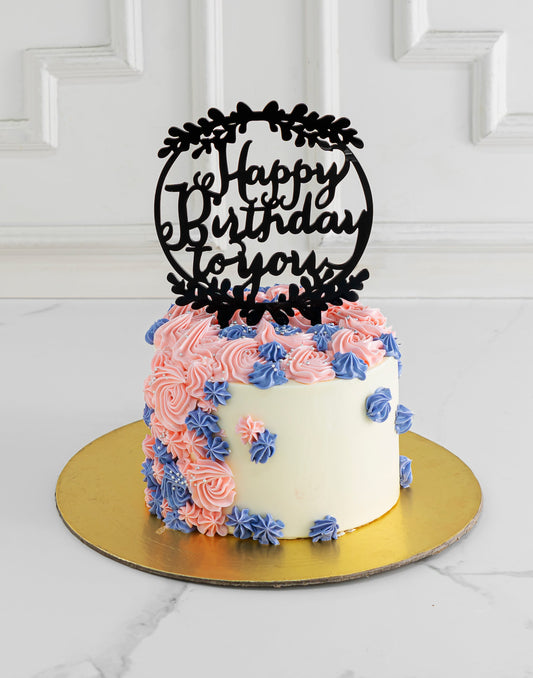 Butter Cream Floral Cake - Creme Castle