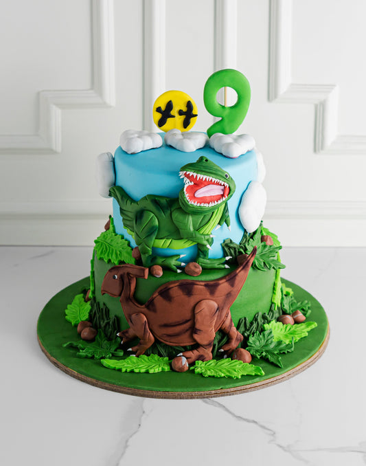 Dino Green Cake - Creme Castle