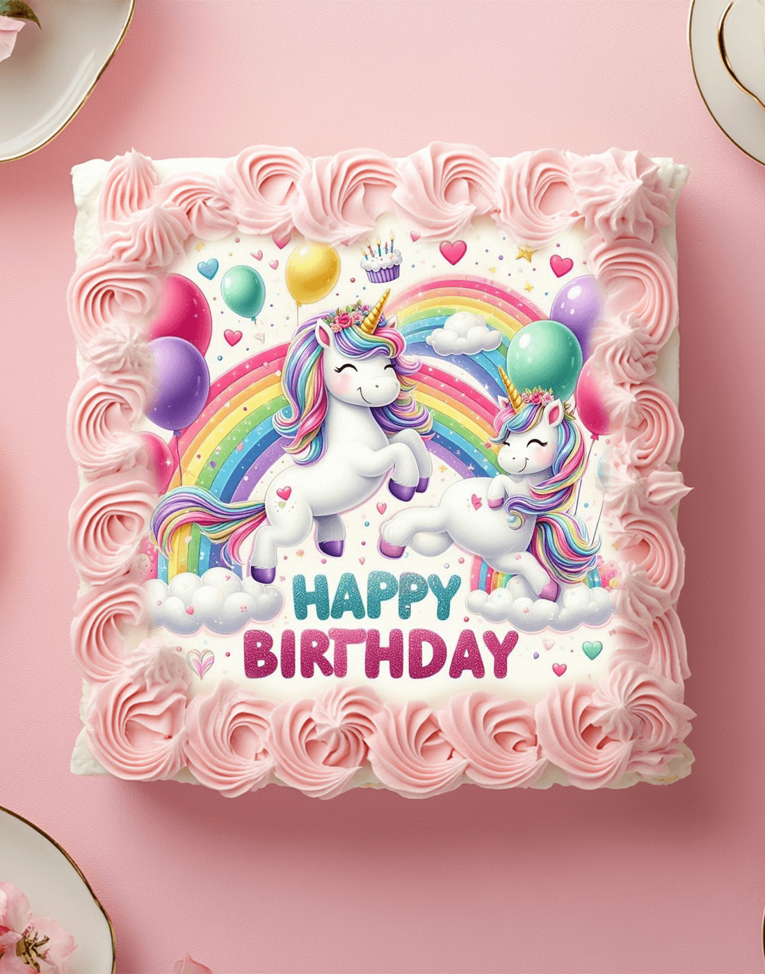 Unicorn Rainbow Photo Cake