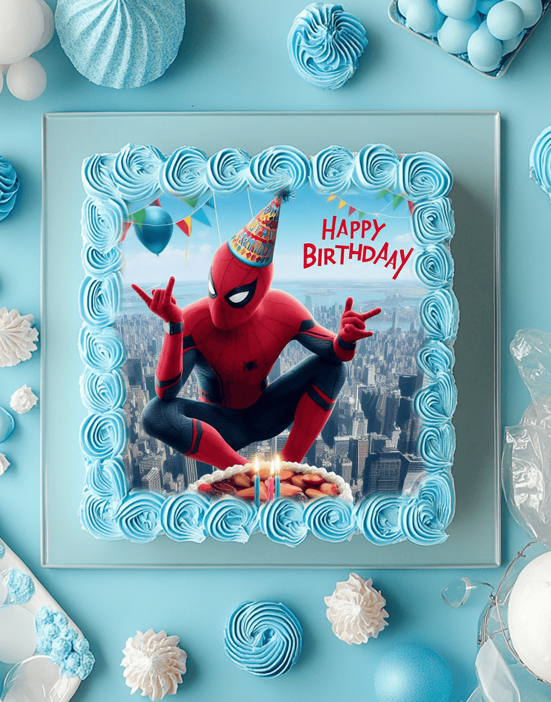 Spiderman Birthday Photo Cake