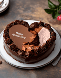 Heart Shaped Anniversary Photo Cake