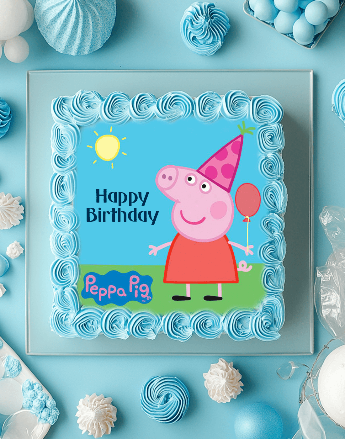 Peppa Pig Party Photo Cake