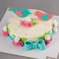 Bird love floral cake - Creme Castle