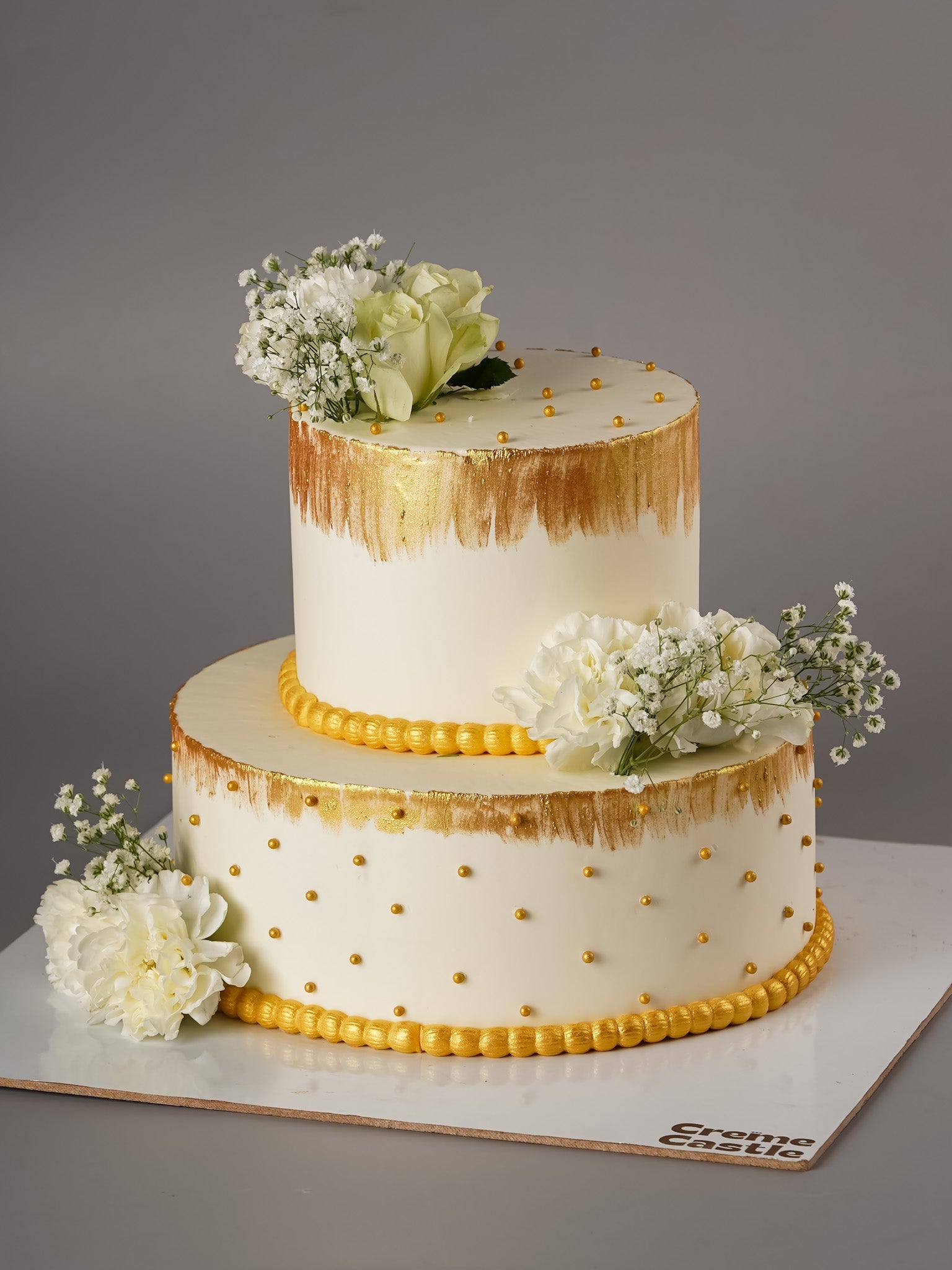 25th wedding anniversary cake for parents - Creme Castle