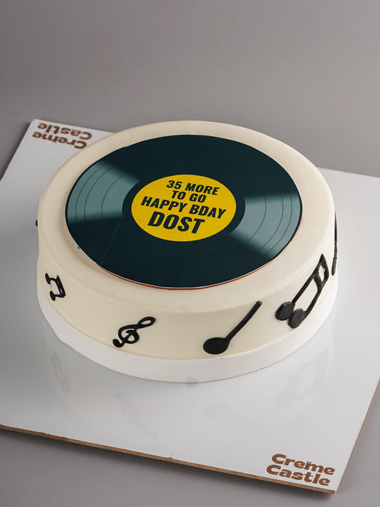Vinyl Record Music Cake - Creme Castle