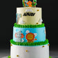 Jungle Cream 3 Tier Design Cake - Creme Castle