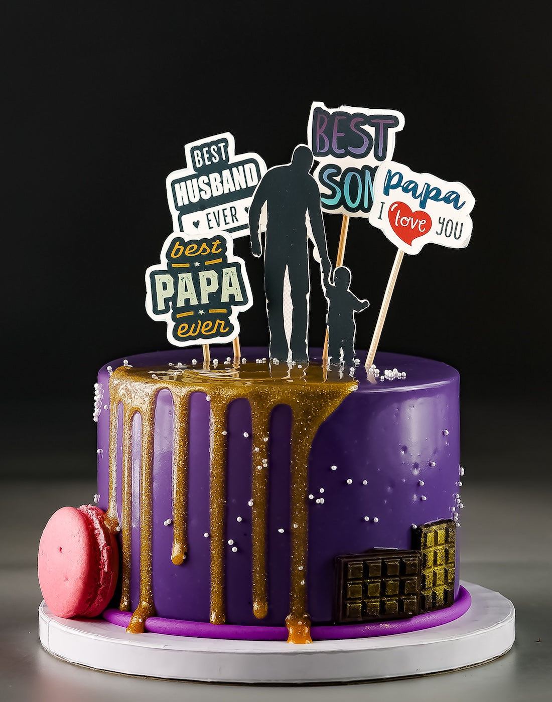 Dad Son Drip Design Cake for Father's Day