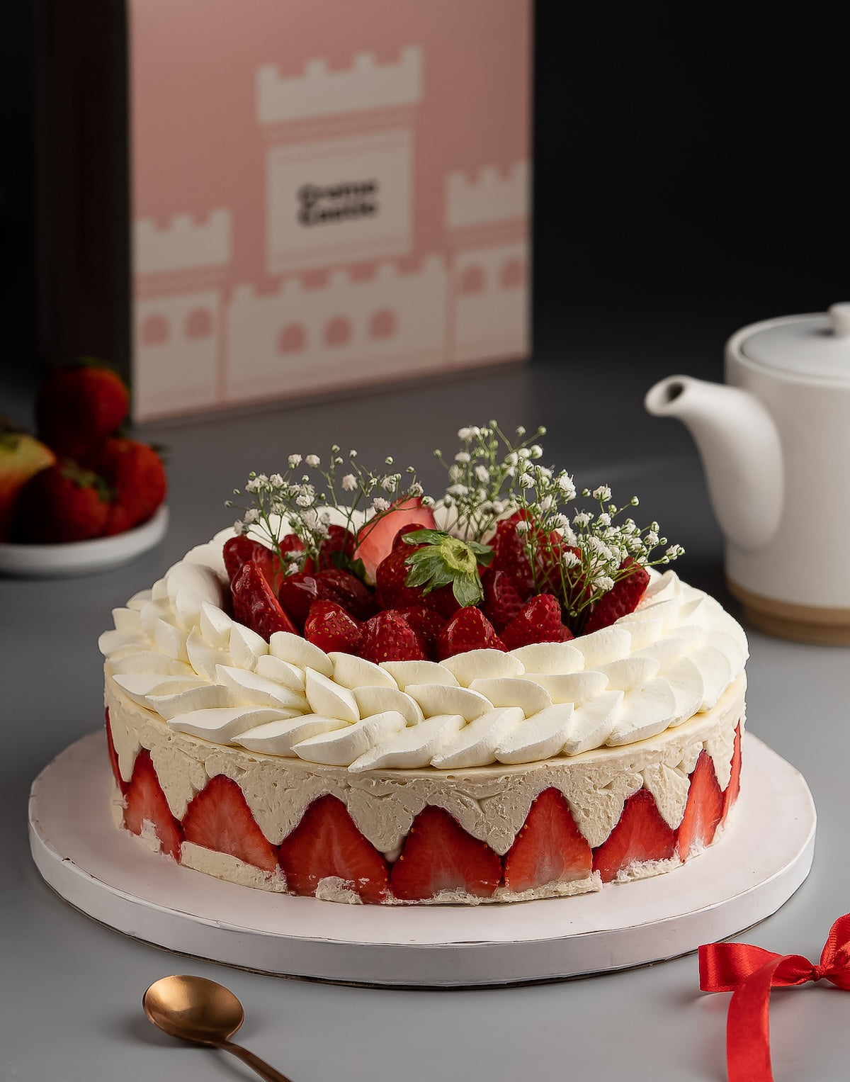 Strawberry Frasier Cake - Creme Castle