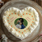 Heart Shape Anniversary Photo Cake