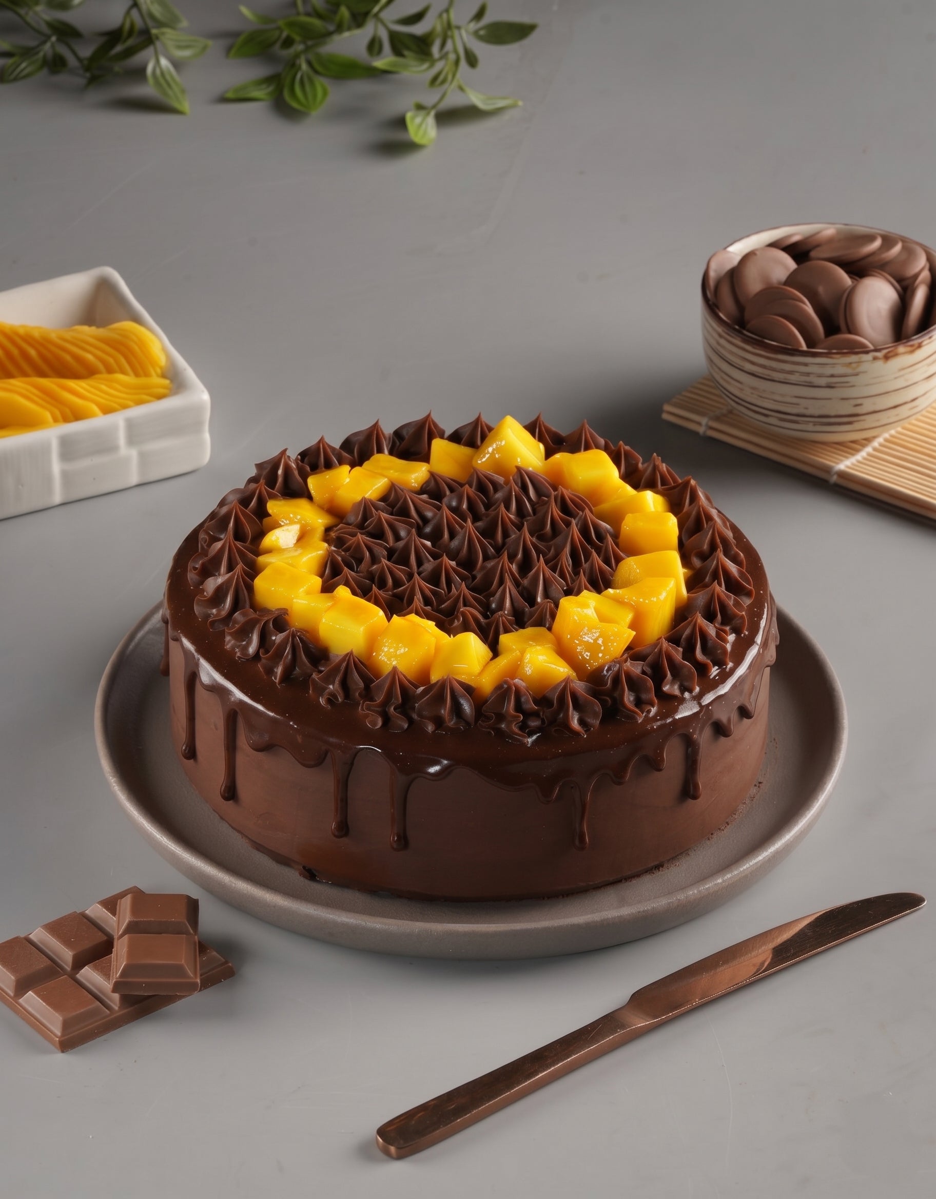 Mango Choco Truffle Cake - Creme Castle