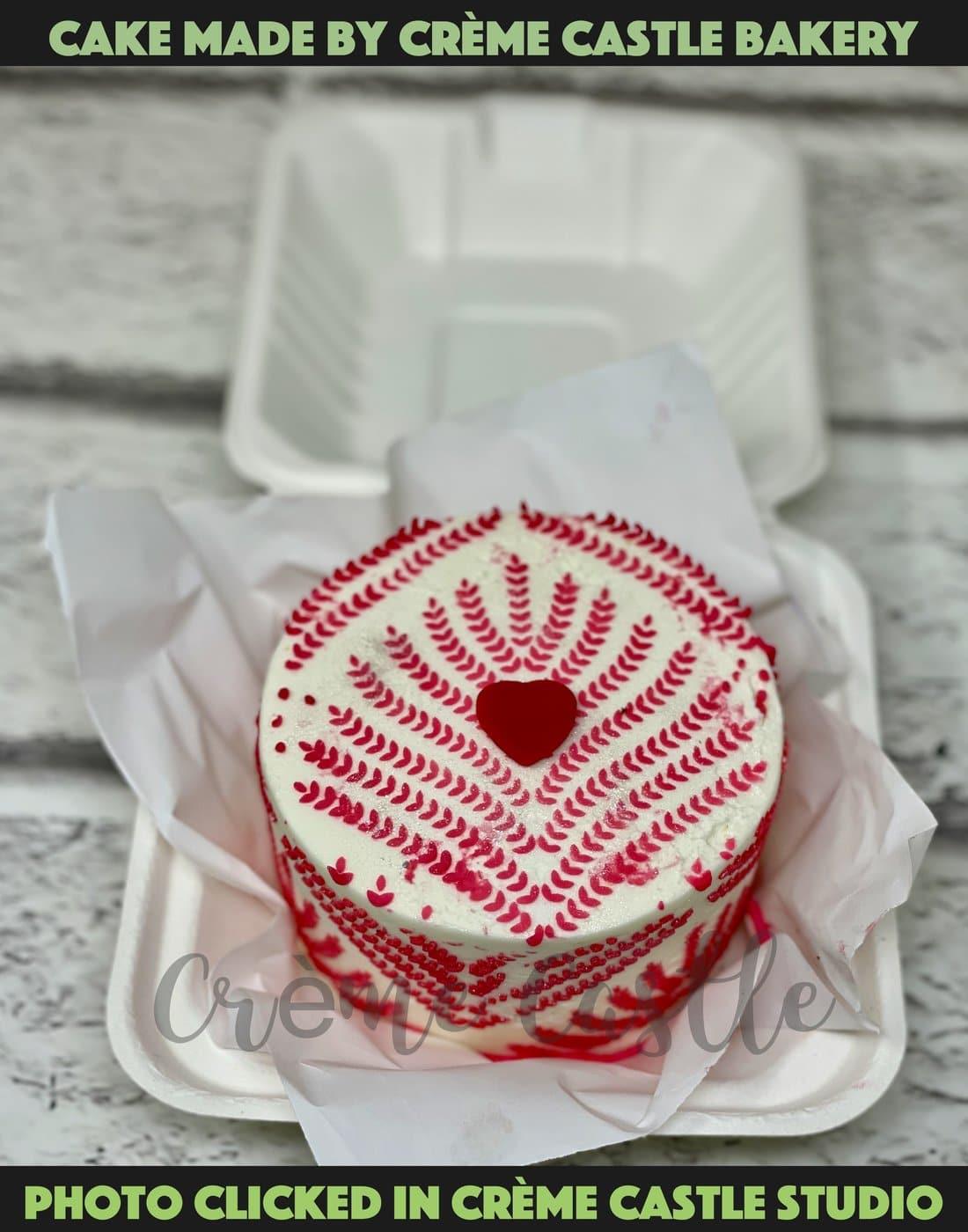 Red Pattern Bento Cake. Noida and Gurgaon