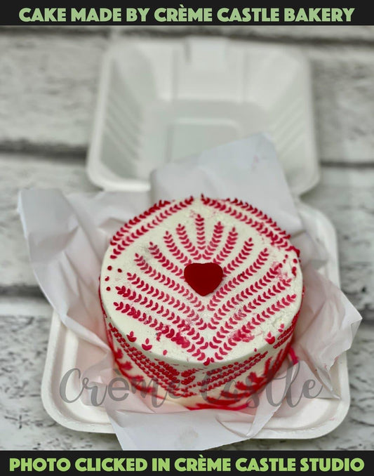 Red Pattern Bento Cake. Noida and Gurgaon