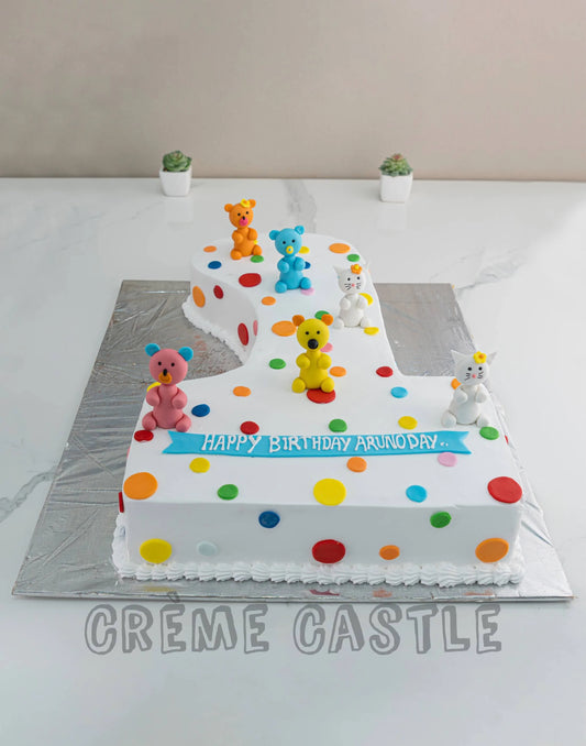 1 Shape Number Cake. 1st Birthday Cake for Babies. Noida & Gurgaon