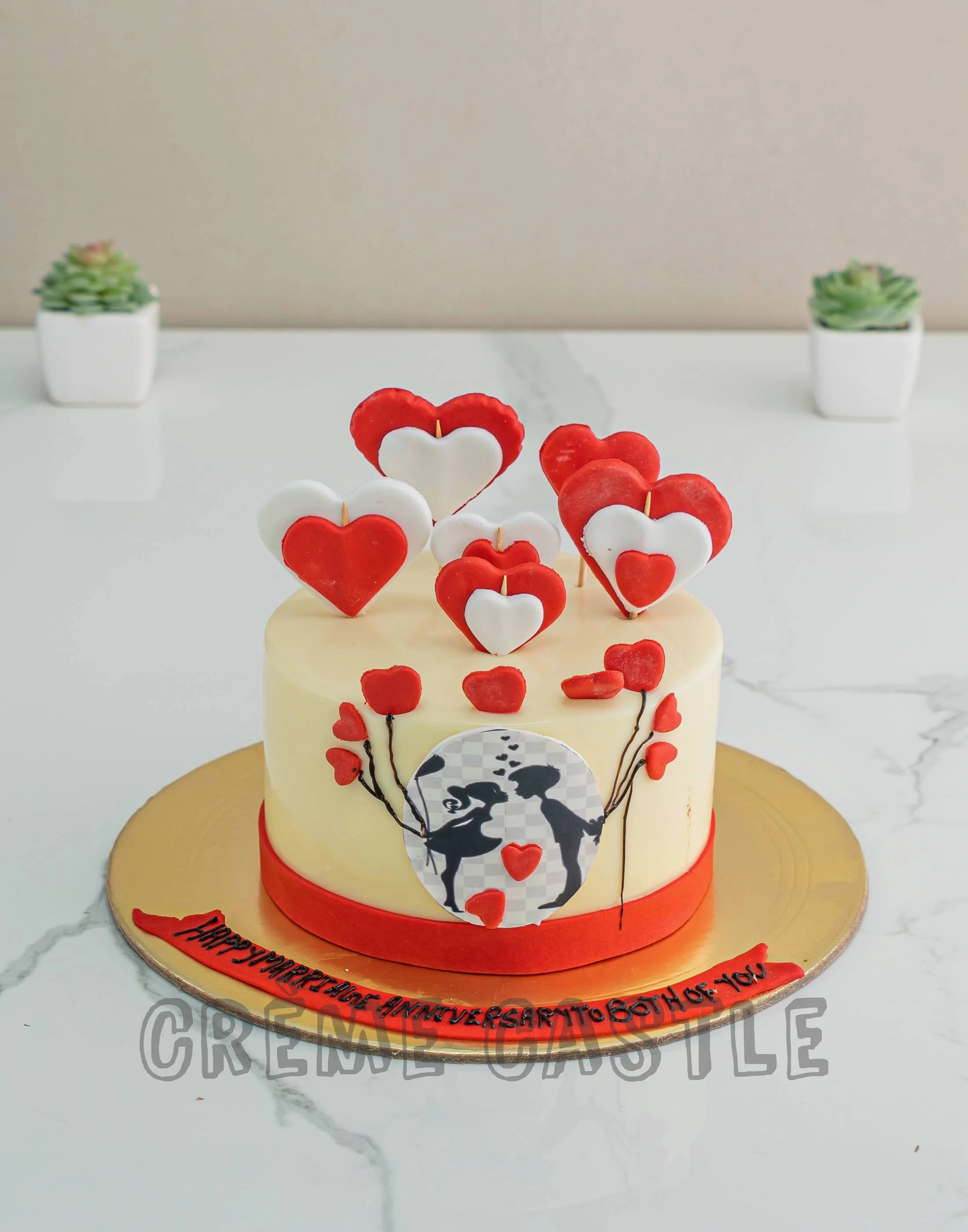Heart Shape Strawberry Anniversary Cake - 1kg | Anniversary Cakes