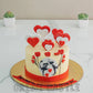 Kiss Heart Cake. Valentine Day Cake. Anniversary Cake. Noida Gurgaon