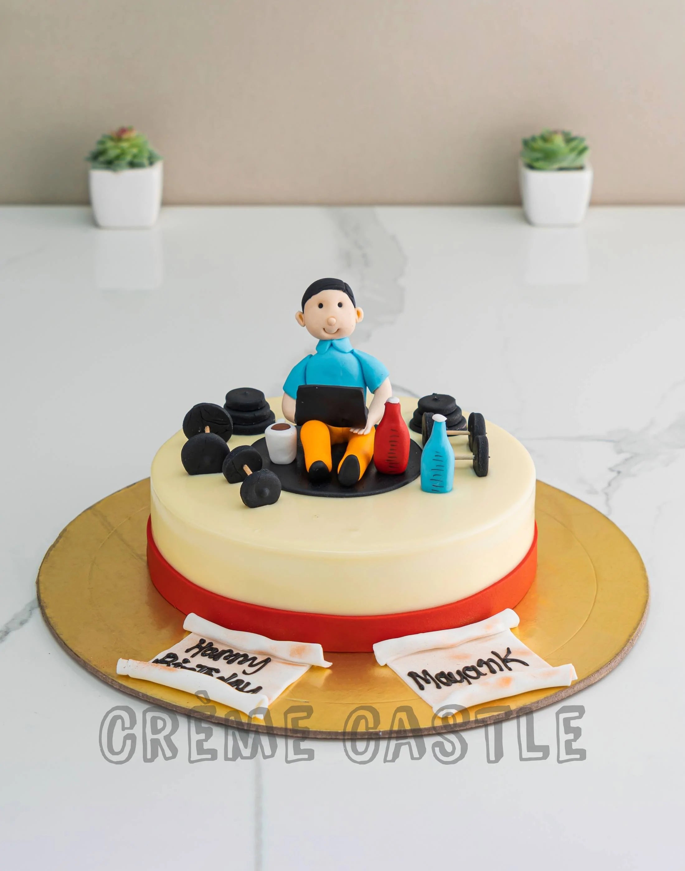 Order Heighted Gym Cake Online Same day Delivery Kanpur