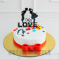 Couple kiss cake - Creme Castle