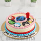 Avengers Theme Cake with Logos by Creme Castle