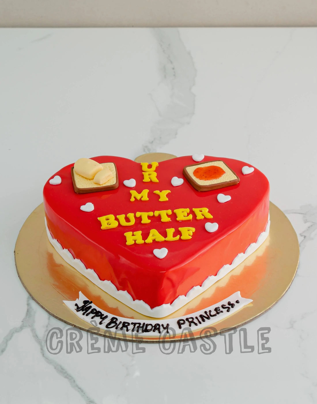Cute Heart Shape Cake by Creme Castle