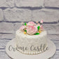 White Floral Cake - Creme Castle