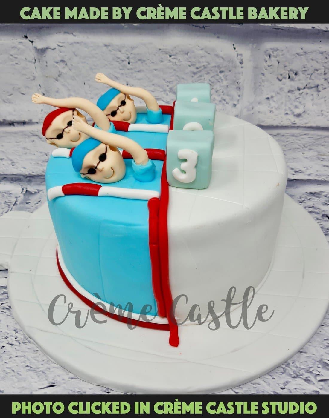 Swimming Theme Cake - Creme Castle