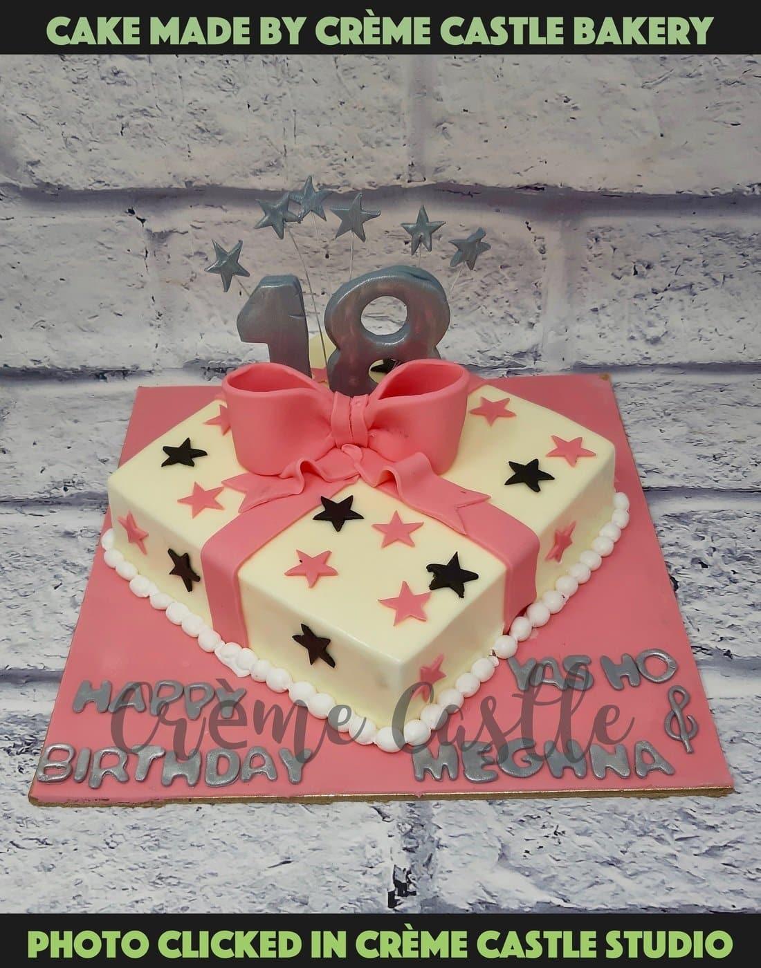 2 Tier Pink Gift Box Cake 3 Kg