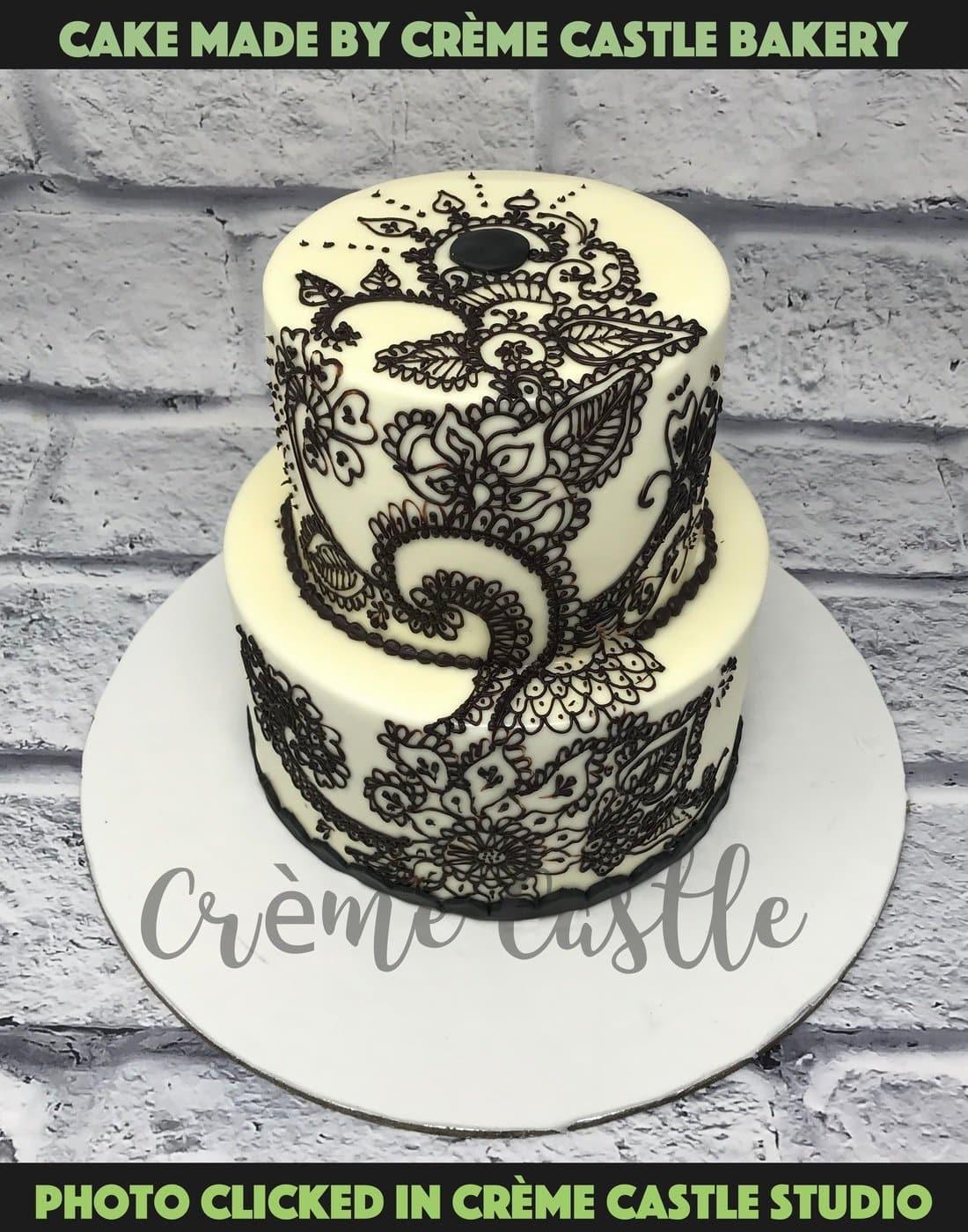 Henna Bridal Shower Cake - Decorated Cake by Esther - CakesDecor