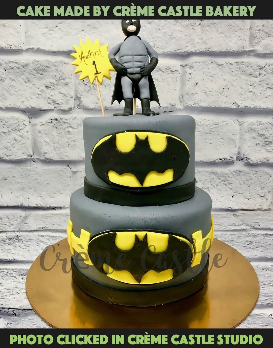 1st Birthday Cake for Baby Boy. Batman Superhero Cake. Noida & Gurgaon