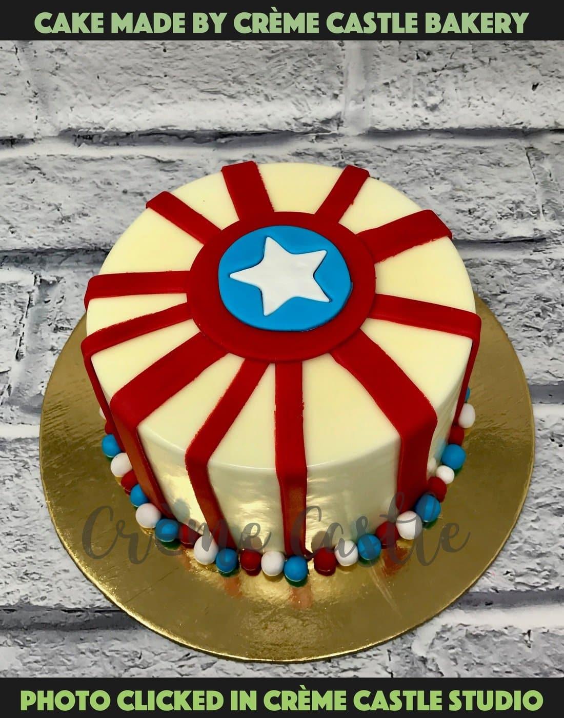 Captain America Theme Cake - Creme Castle