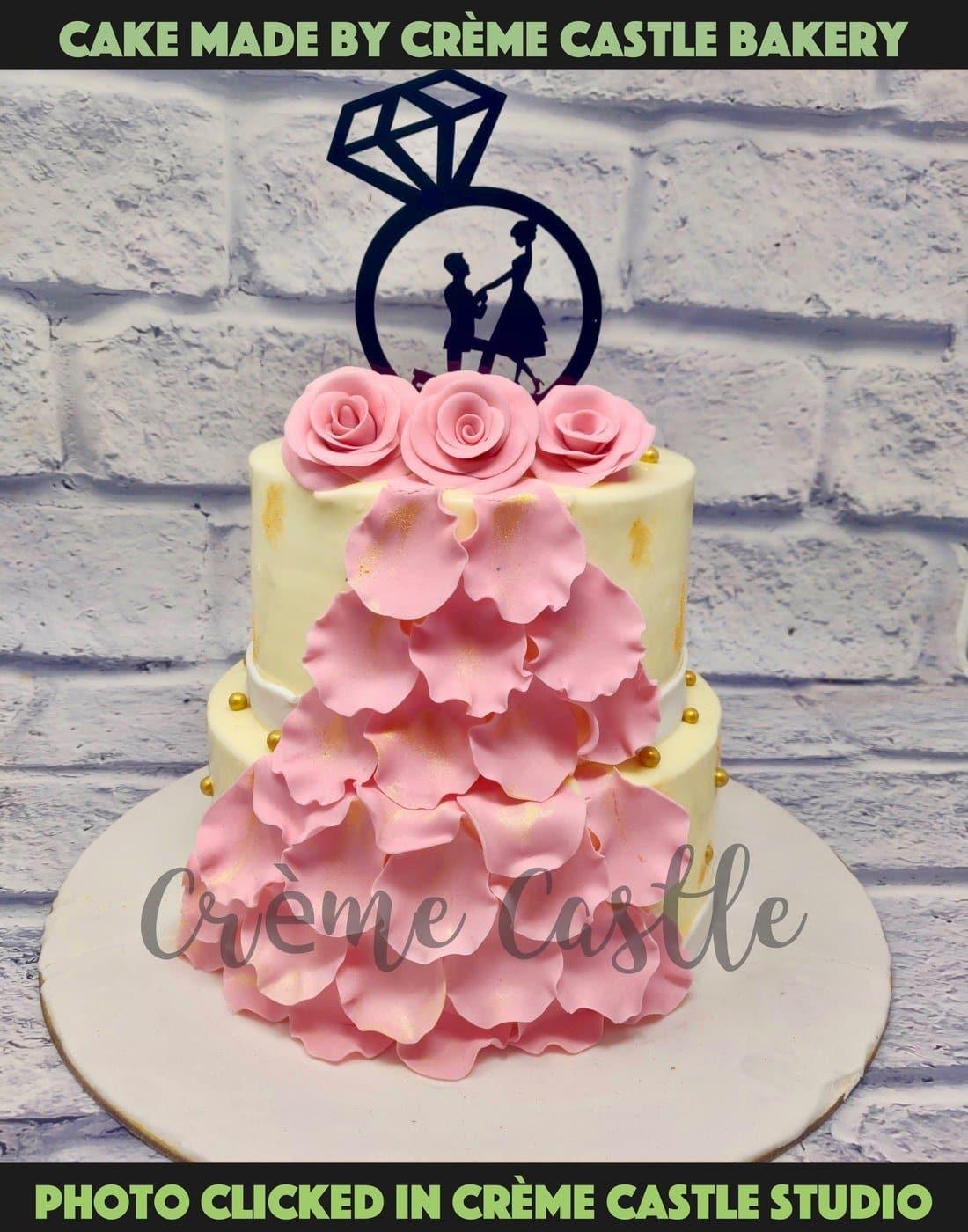 Floral Petals Cake. Wedding Cake. Engagement Cake. Noida Gurgaon
