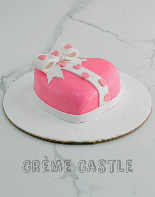 Heart Bow Cake. Valentine Day Cake. Anniversary Cake. Noida Gurgaon