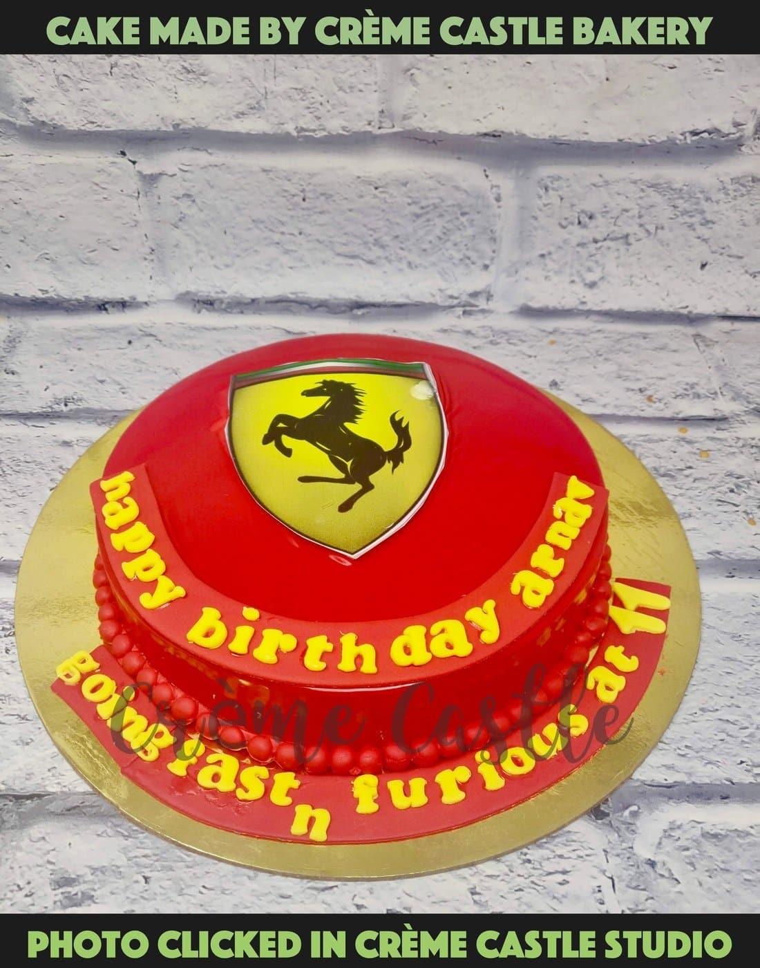 Ferrari Theme Cake. Cake Designs For Husband. Noida & Gurgaon