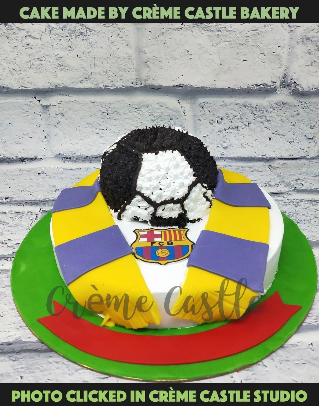 Barcelona Football Cake - Creme Castle